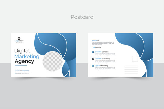 Editable creative corporate Postcard Design vector. Modern business postcard design template.