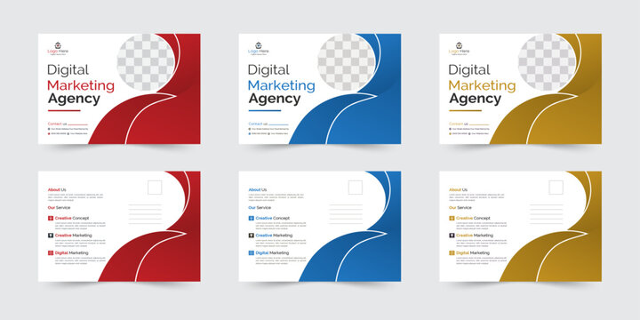 Editable creative corporate Postcard Design vector. Modern business postcard design template.