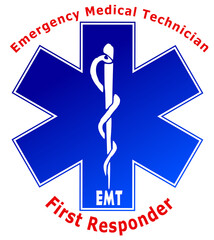 EMT Emblem emphasizes first responder status. 