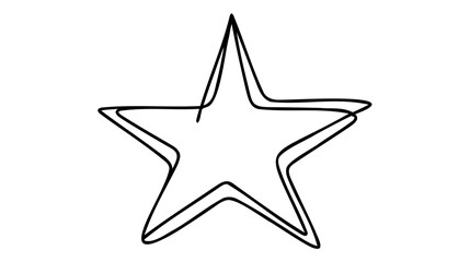 Hand draw doodle stars illustration in continuous line arts style vector