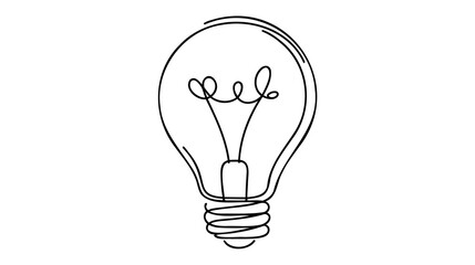 Continuous one line drawing bulb lamp vector illustration minimalism concept