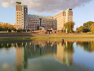 A cloud over the building