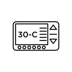 Thermostat vector icon. Thermostat smart temperature controller in black and white color.