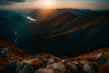 sunset in the mountains