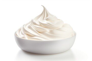 Whipped cream isolated on white background.