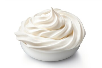Whipped cream isolated on white background.