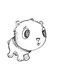 Hand Drawn Sketch Bear Cub Vector Illustration Art