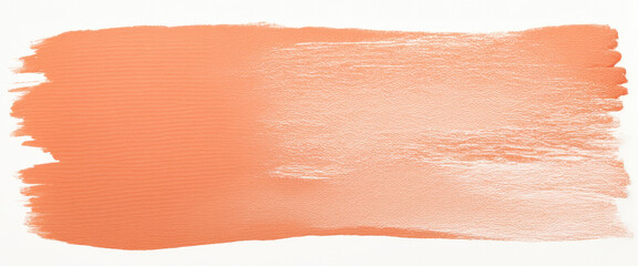 Brush stroke, Peach Fuzz colour,  isolated over white background