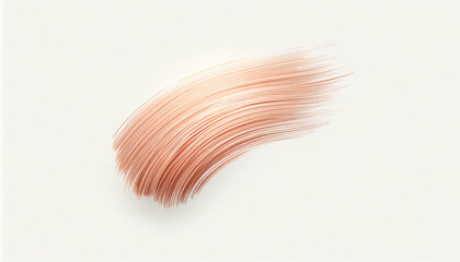 Linear brush stroke in Peach Fuzz color, isolated over a white background