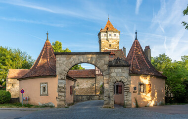 Roeder gate in the historical old town of Rothenburg ob der Tauber
