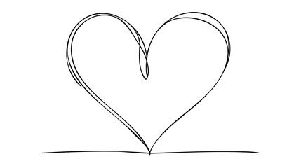 Continuous line drawing of heart. Heart one line icon. One line drawing background. Vector illustration.