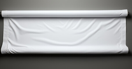 white projection screen on gray background.
