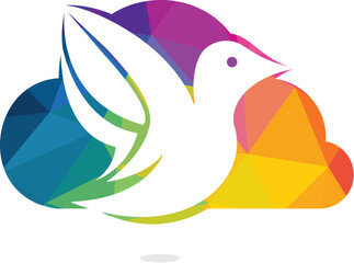 Cloud bird vector logo design.