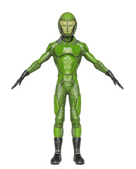 alien soldier is standing up in a pose