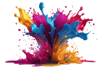 Deurstickers Colorful paint splash Isolated design element on the transparent background © ArtisticLens