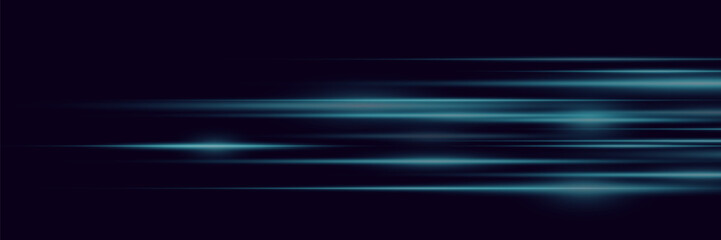 Line movement effect. Speed ​​of light lines. On a black background.