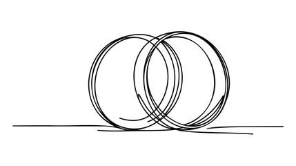 One continuous line drawing of Wedding rings. Romantic elegance concept and symbol proposal engagement and love marriage in simple linear style. - obrazy, fototapety, plakaty