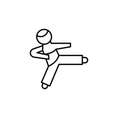 Fototapeta na wymiar Karate fighter vector line icon illustration
