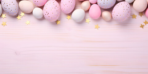 Naklejka na ściany i meble Color easter eggs background - Celebration design