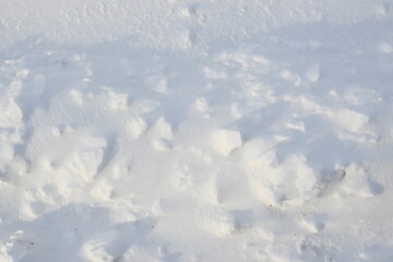 white snow texture as background, white snow surface photo from above, snowy asphalt surface, frozen winter road surface	