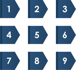 Numbered blue flag icon markers