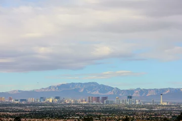 Papier Peint photo autocollant Las Vegas 4K Panoramic View: Las Vegas Valley at Dusk