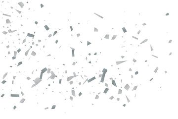 Silver glitter confetti on a white background. Decorative element.