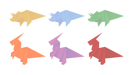 abstract origami dinosaurs, dinos © Dra