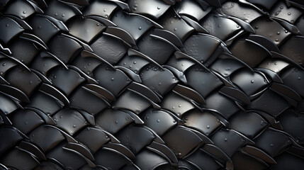 Background with steel scales. Strict design. Interior design in Loft style. Texture of durable, strong metal. Volumetric forms, chain mail, armored. Gray shade. Volume shadows.