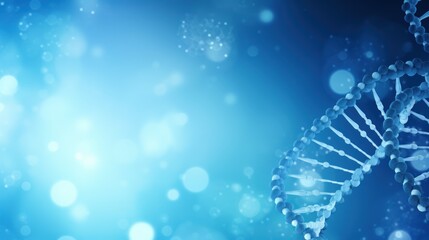 Human DNA genetic symbol illustration on blue abstract background. - obrazy, fototapety, plakaty