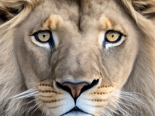 Portrait of male African lion.