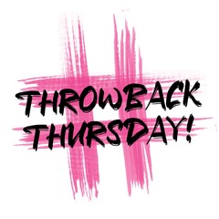 Throwback Thursday. Brush Lettering Illustration Design. Pink hashtag on white background.