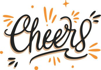 Cheers lettering text banner