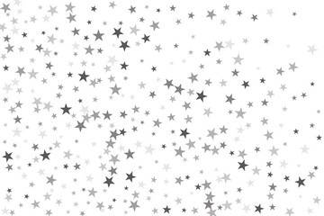 Star confetti. Silver casual confetti background. Bright design pattern.