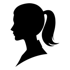Vector illustration. Silhouette of a woman in profile.