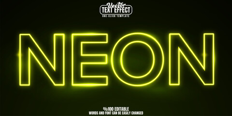 Neon editable text effect, customizable retro and glow 3D font style