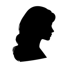 Vector illustration. Silhouette of a woman in profile.