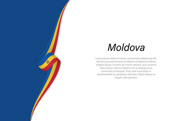 Wave flag of Moldova with copyspace background.