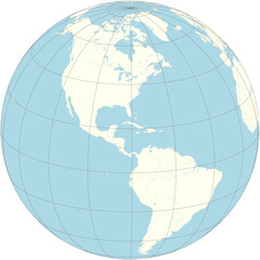 The Cayman Islands are shown in the center of the orthographic projection of the world map. It is a British Overseas Territory, that encompasses 3 islands in the western Caribbean Sea.