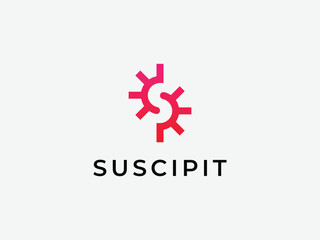 letter S solar sun logo design