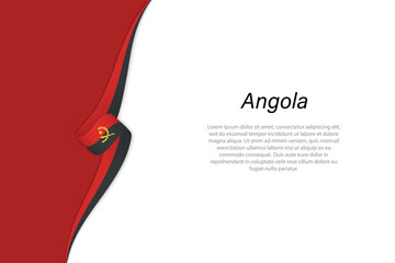 Wave flag of Angola with copyspace background