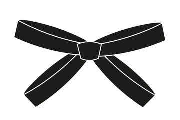 Vector Holiday Black Silhouette Ribbon Bow Design Element Isolated on white background. Black Friday Big Sale Gift Tie. Realistic Stylish Price Tag. Christmas and new year Decorative Element.
