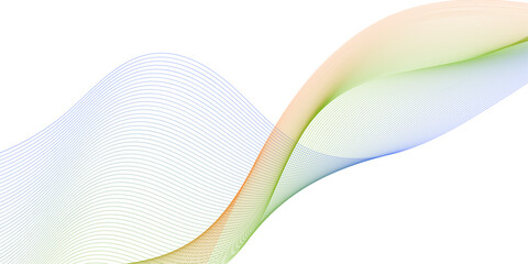 Abstract background with waves for banner. Medium banner size. Vector background with lines. Element for design isolated on white. Colorful