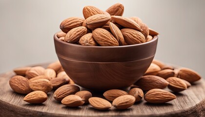 Almonds, isolated, white background, superfood