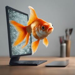 Internetowa złota rybka - obrazy, fototapety, plakaty