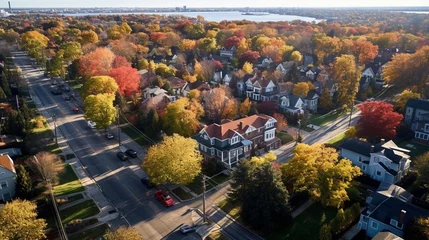 Poster Aerial Bayview Ave. and Rosedale in Autumn Toronto Canada © Shahzaib