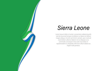 Wave flag of Sierra Leone with copyspace background