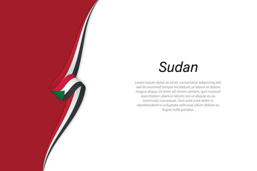 Wave flag of Sudan with copyspace background