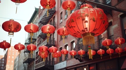 Chinese new year lanterns in chinatown