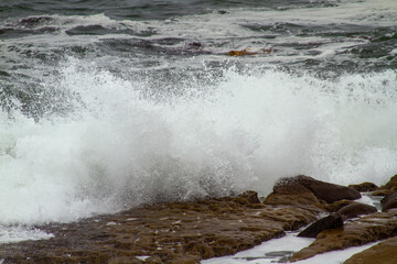 La Jolla California ocean views of rocks and waves